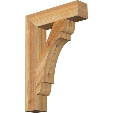 Ekena Millwork Olympic Block Rough Sawn Bracket, Western Red Cedar, 4"W x 18"D x 26"H BKT04X18X26OLY05RWR